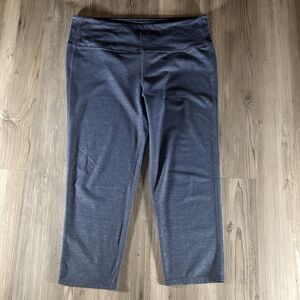 ATHLETA Women's Elastic Waist activewear Blue Cropped Leggings Yoga Pants Large